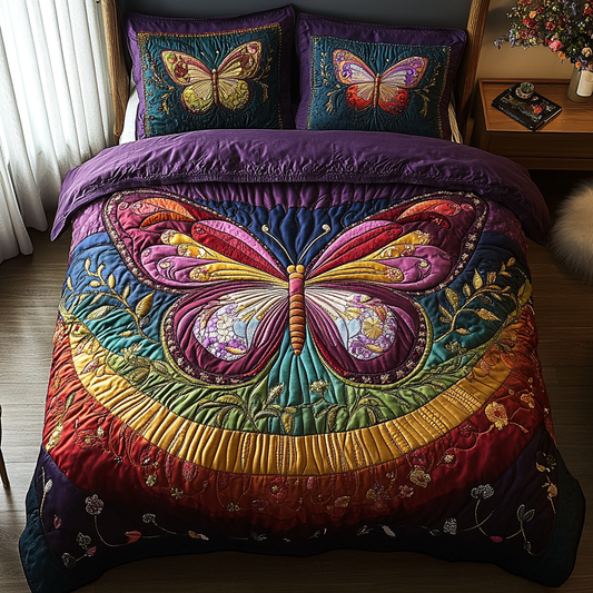 Flutter and Grace 3-Piece Quilted Bedding Set NCU0DV3196