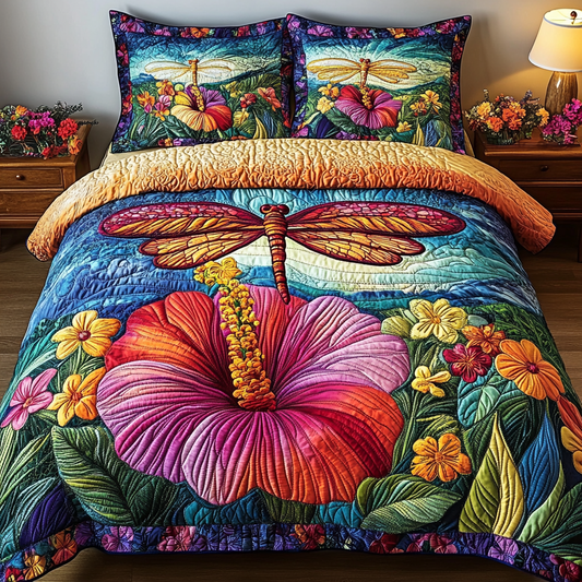 Fluttering Beauty 3-Piece Quilted Bedding Set NCU0VL1930