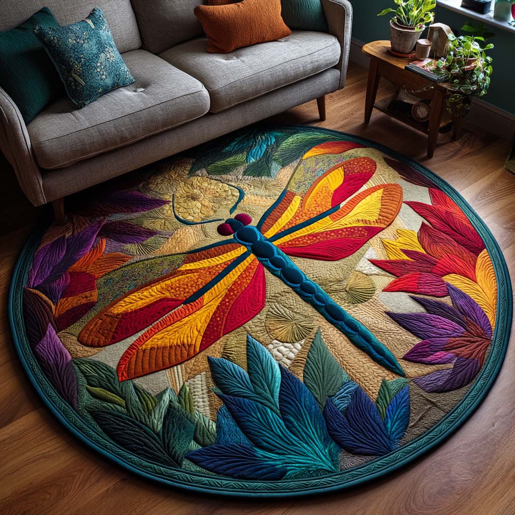 Fluttering Beauty Quilted Round Mat NCU0TD022