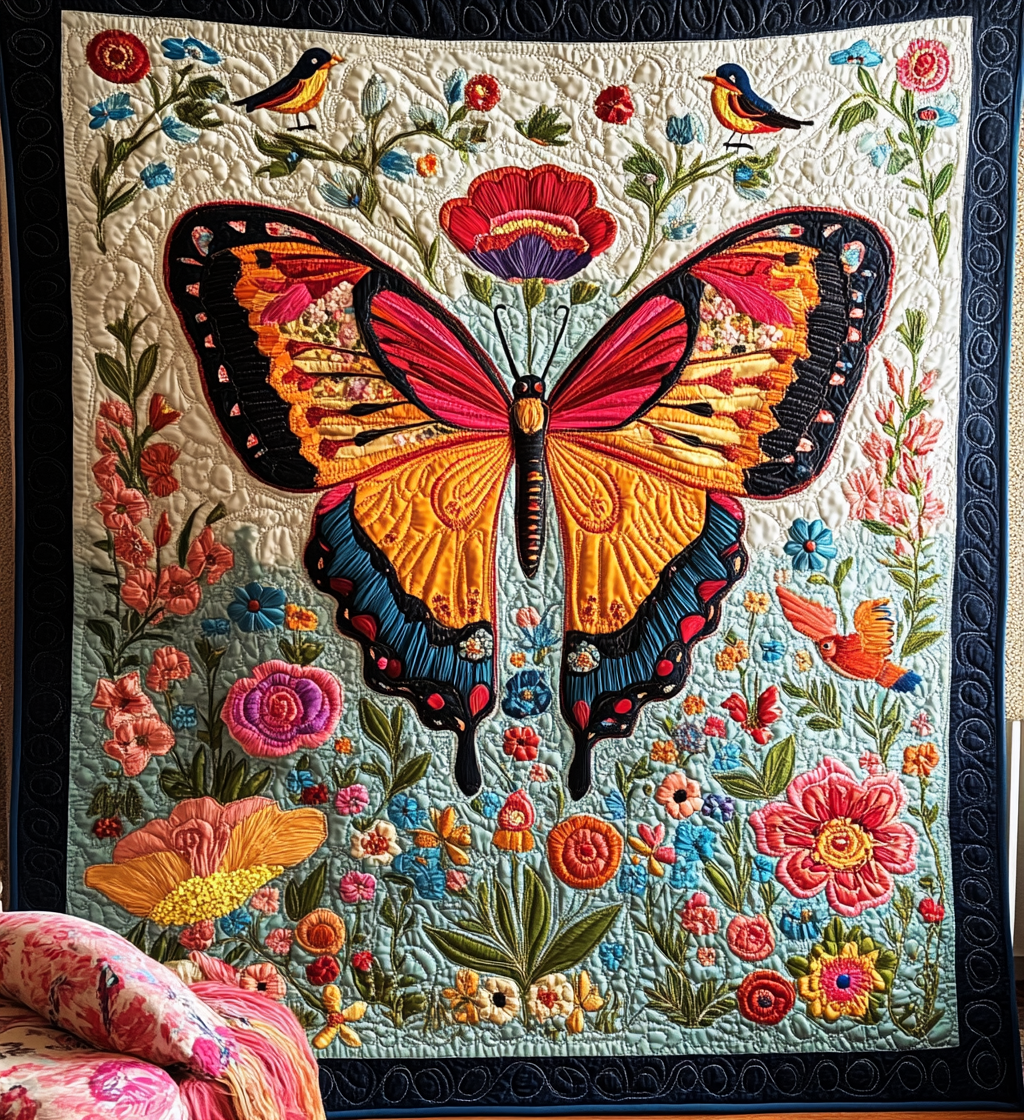 Fluttering Fantasia Art Quilt Hanging NCU0DV793