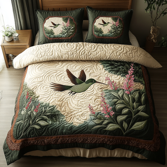 Fluttering Grace 3-Piece Quilted Bedding Set NCU0DV5981