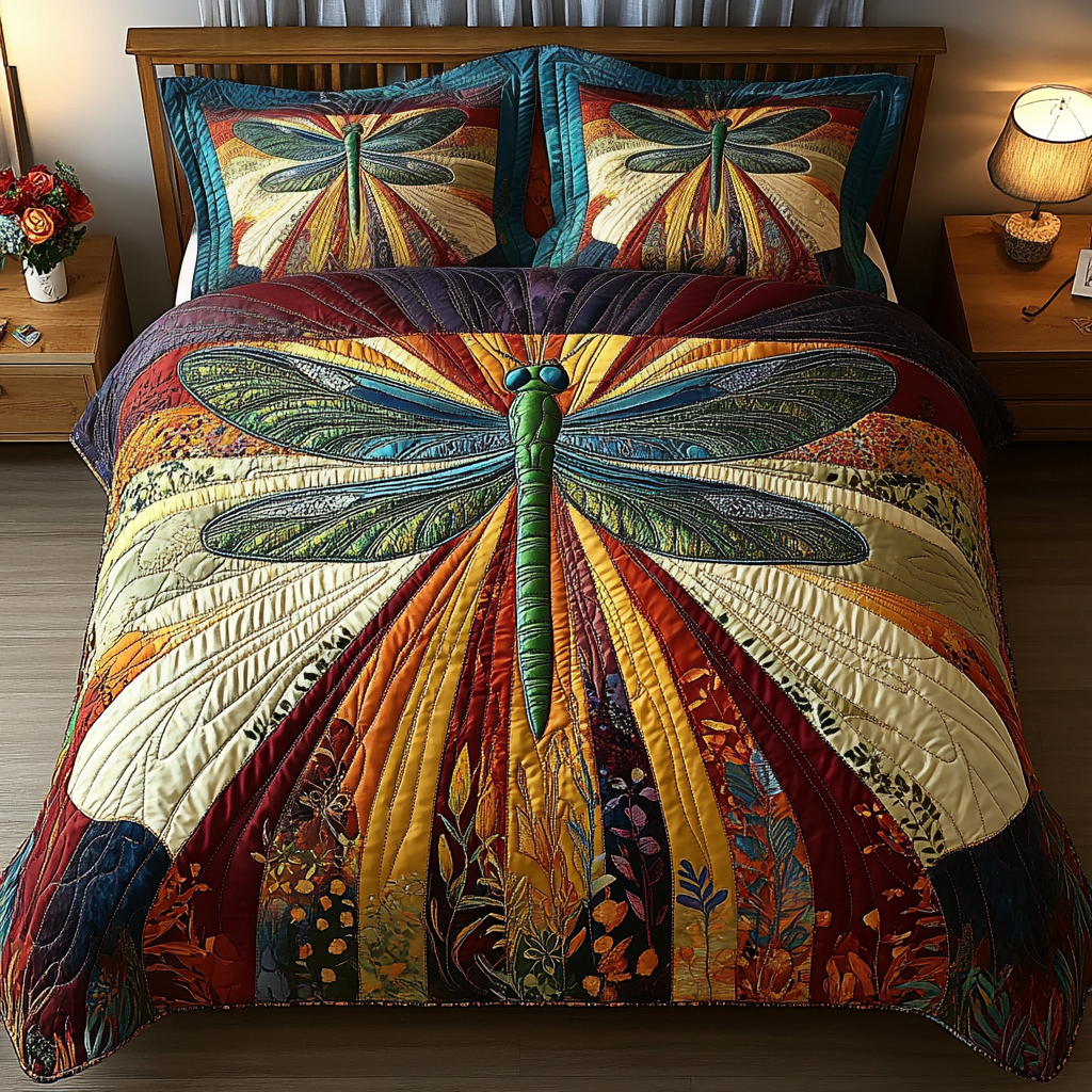Fluttering Grace 3-Piece Quilted Bedding Set NCU0DV4638