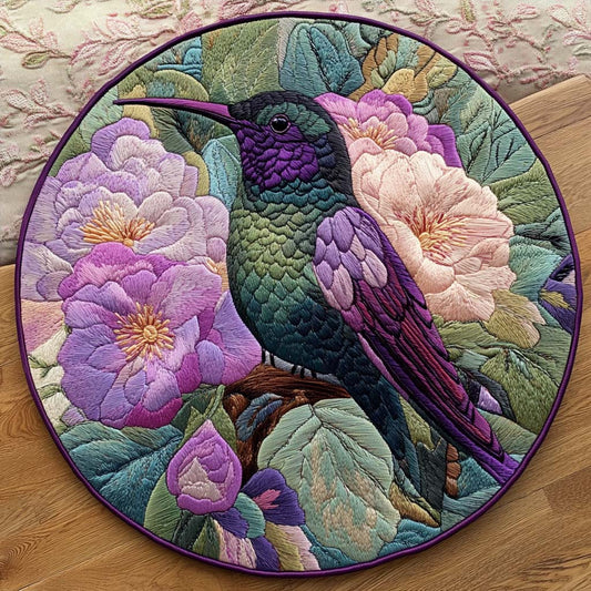 Fluttering Hummer Haven Quilted Round Mat NCU0NT8264