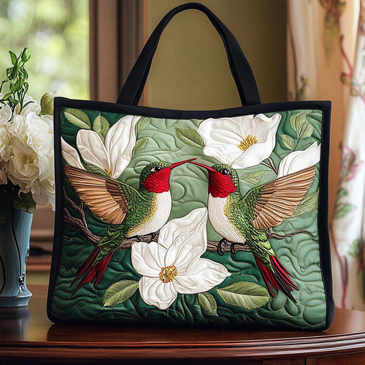Fluttering Hummer Haven Quilted Tote Bag NCU0NT8480