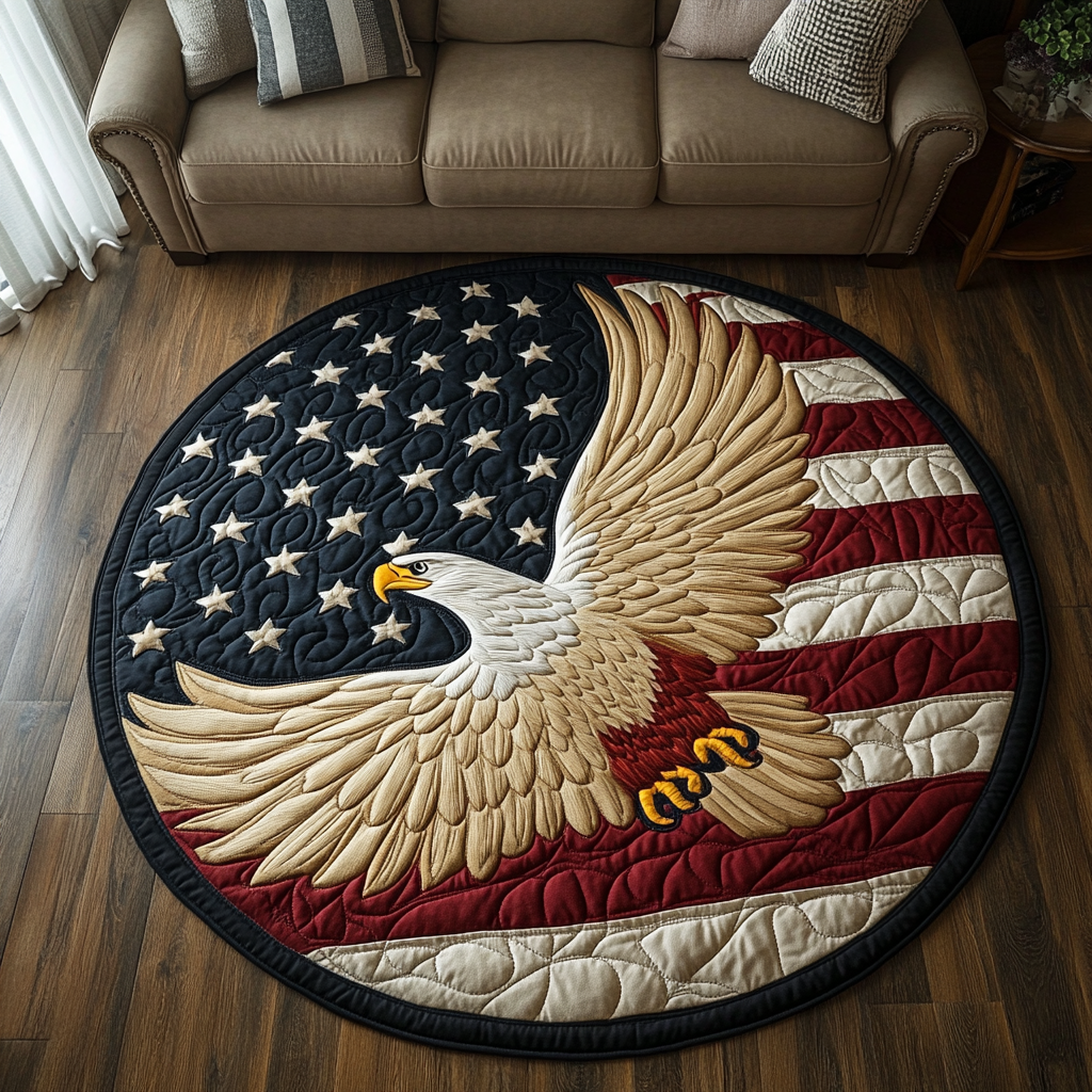 Flying Eagle Quilted Round Mat NCU0DK8681