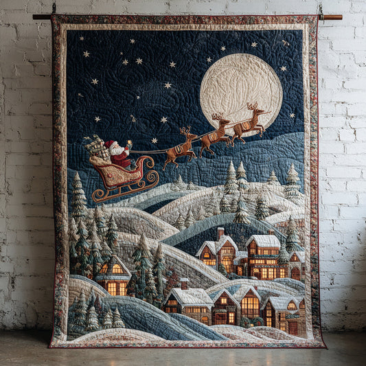Flying Santa Claus Quilted Blanket NCU0HH246