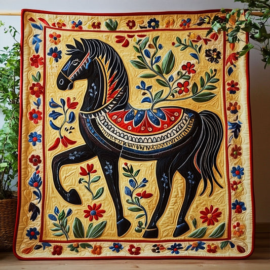 Folk Festival Ride Quilted Blanket NCU0PT5344