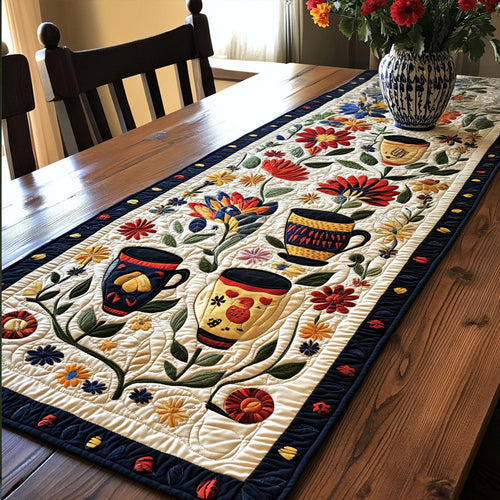 Folk Garden Quilted Table Runner NCU0PT6978