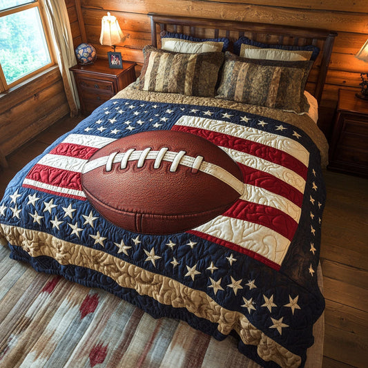 Football Frenzy 3-Piece Quilted Bedding Set NCU0PT3698