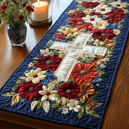 For God and Country Quilted Table Runner NCU0PT4332