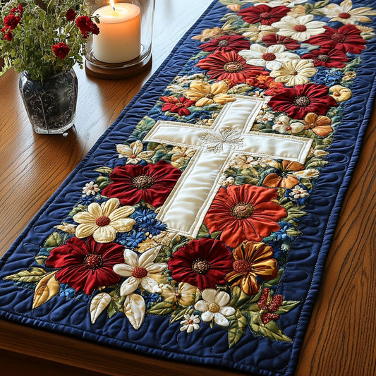 For God and Country Quilted Table Runner NCU0PT4332