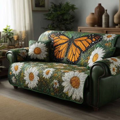 Forest Daisy Quilted Sofa Cover NCU0HH1842