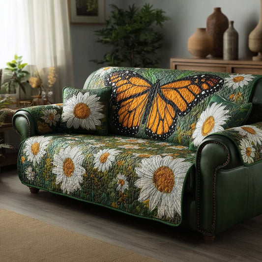 Forest Daisy Quilted Sofa Cover NCU0HH1842