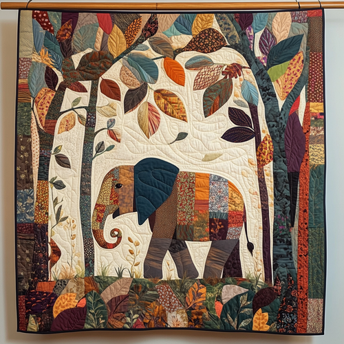 Forest Elephant Quilted Blanket NCU0NT193