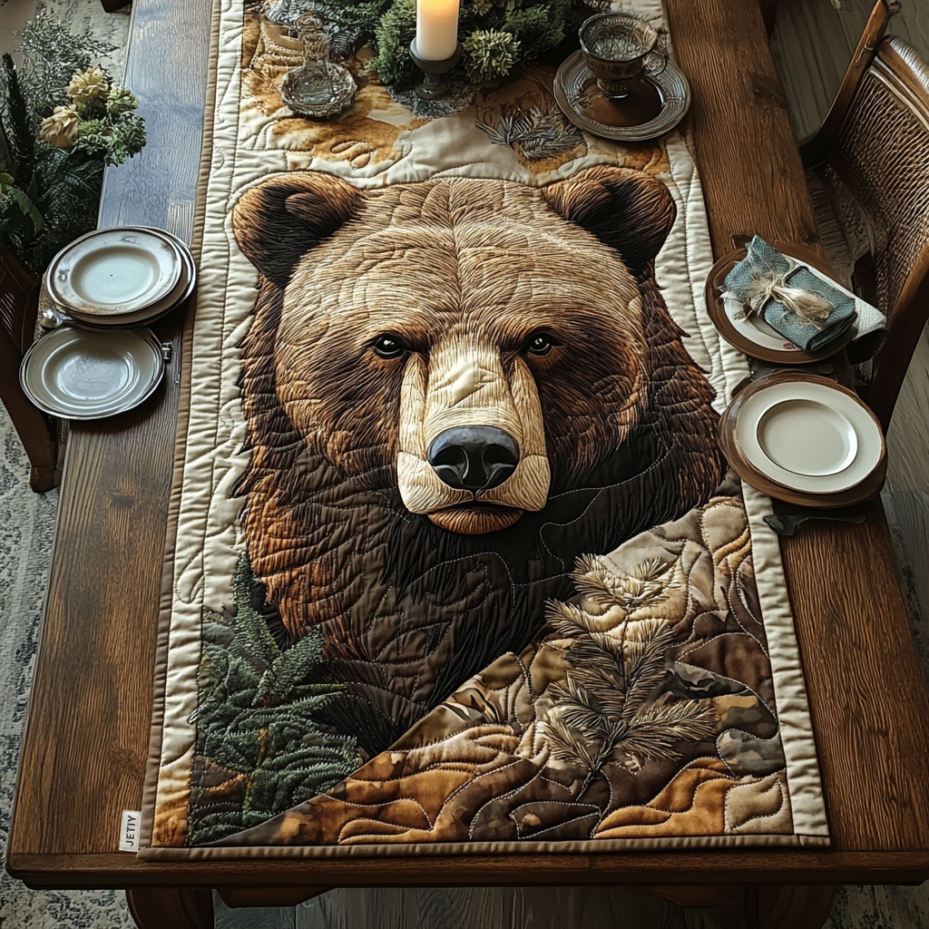 Bear Quilted Table Runner NCU0VT124