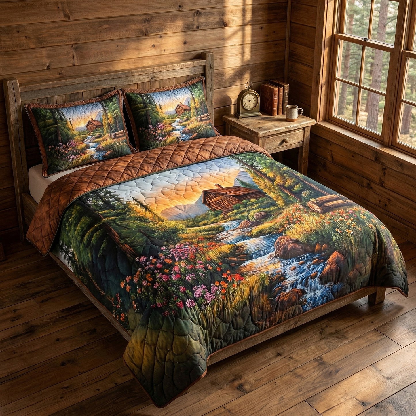 Forest Haven 3-Piece Quilted Bedding Set NCU0NT7436