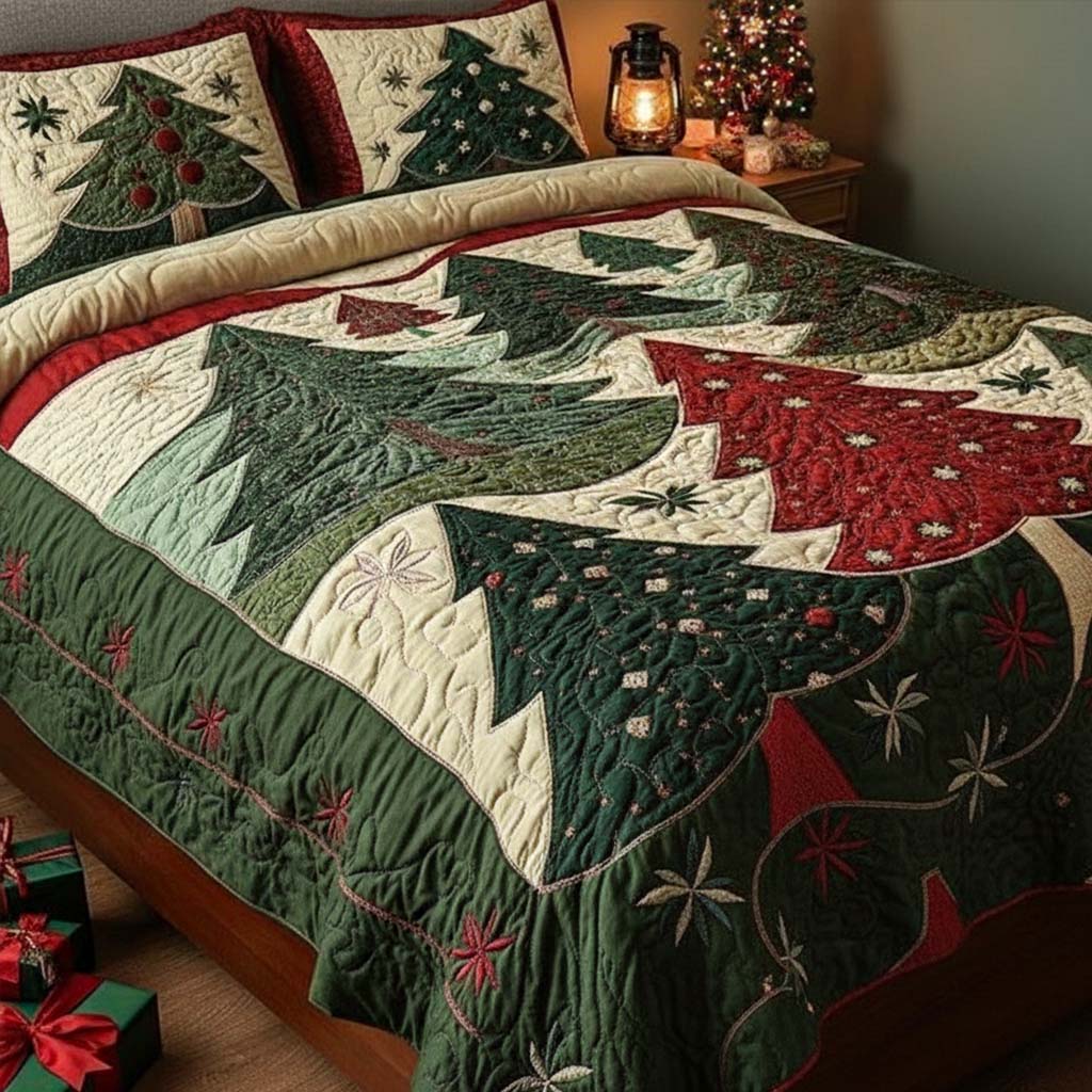 Forest Of Joy 3-Piece Quilted Bedding Set NCU0NT1732