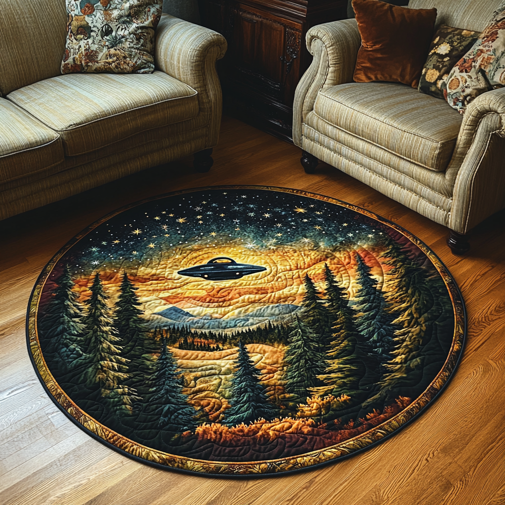 Forest Abduction Quilted Round Mat NCU0DV5897