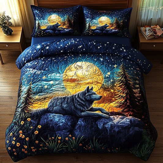 Forest Alpha 3-Piece Quilted Bedding Set NCU0DV6433