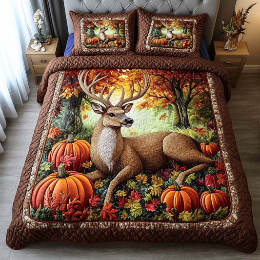 Forest Animal Retreat 3-Piece Quilted Bedding Set NCU0NT8721