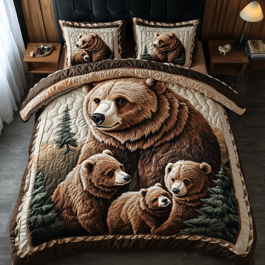 Forest Bear Quilted Bedding Set NCU0DK6432