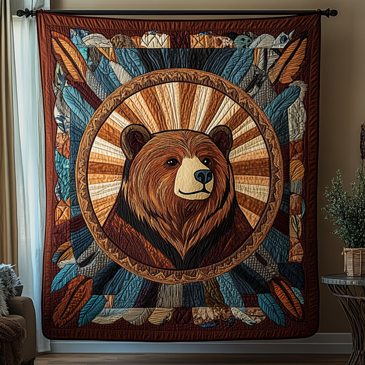 Forest Bear Quilted Blanket NCU0DK8992