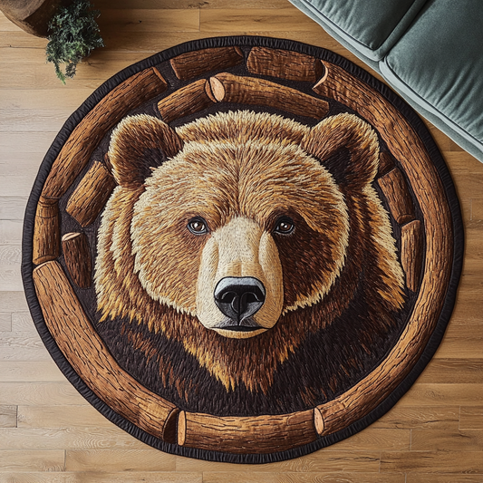 Forest Bear Quilted Round Mat NCU0DK8090