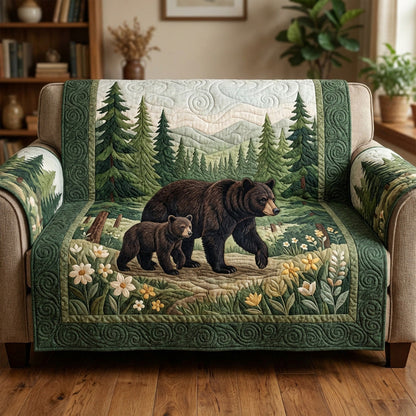 Forest Bear Quilted Sofa Cover NCU0TV1599