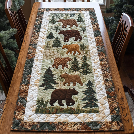 Forest Bear Quilted Table Runner NCU0DK9587
