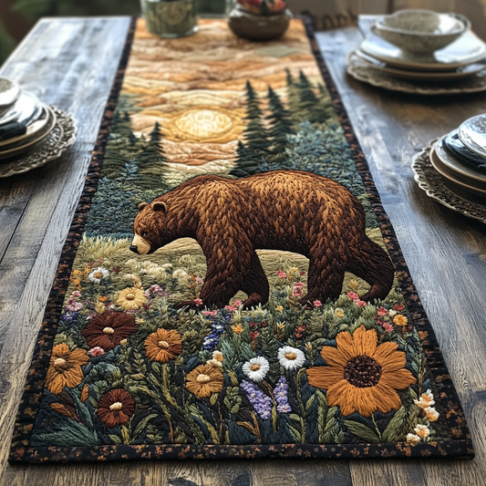 Forest Bear Quilted Table Runner NCU0DV5089