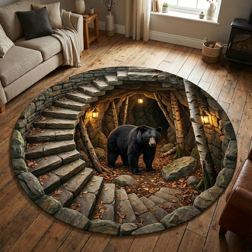Forest Bear Round Carpet NCU0TV1814