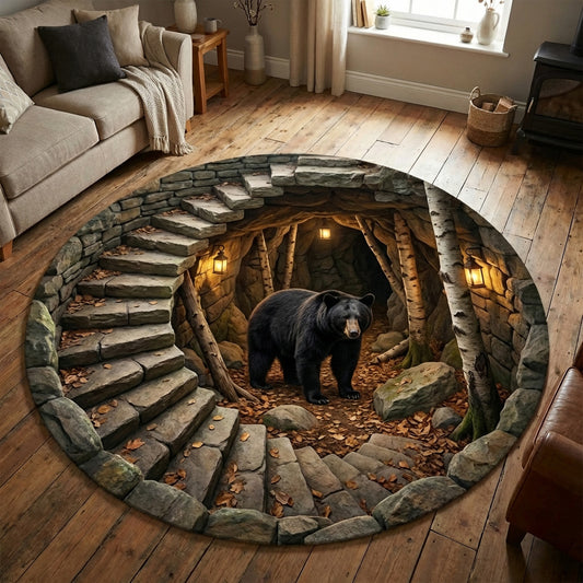 Forest Bear Round Carpet NCU0TV1814