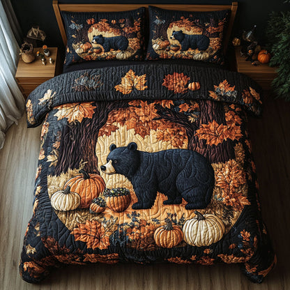 Forest Bear Wanderer 3-Piece Quilted Bedding Set NCU0PT8111
