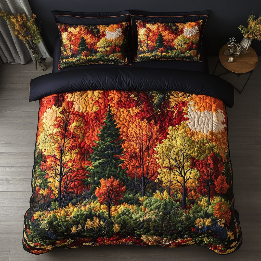 Forest Blaze 3-Piece Quilted Bedding Set NCU0DK8651