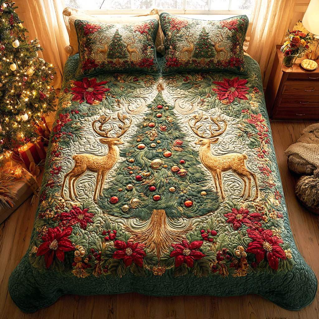 Forest Blessing 3-Piece Quilted Bedding Set NCU0TV1255