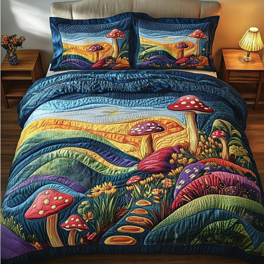 Forest Bloom 3-Piece Quilted Bedding Set NCU0DK5000