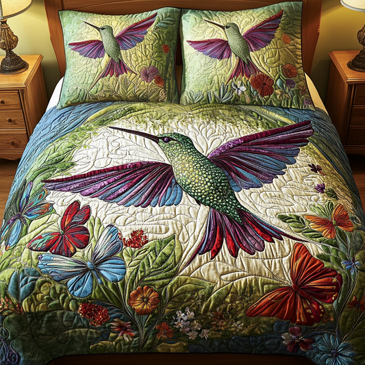 Forest Bloom 3-Piece Quilted Bedding Set NCU0VH2219
