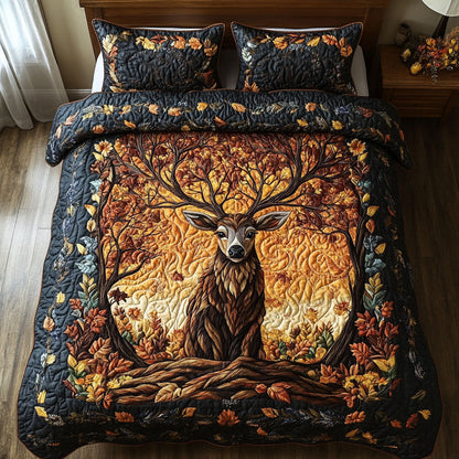 Forest Bloom Majesty 3-Piece Quilted Bedding Set NCU0PT3743