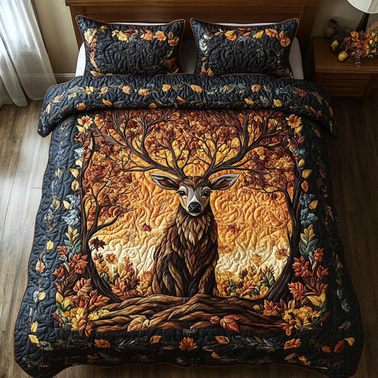Forest Bloom Majesty 3-Piece Quilted Bedding Set NCU0PT3743