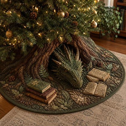 Forest Book Dragon Christmas Quilted Tree Skirt NCU0DV10020