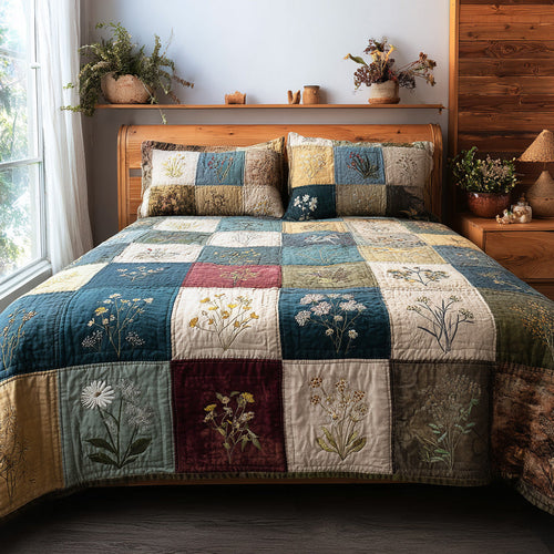Forest Botanics 3-Piece Quilted Bedding Set NCU0VL3233