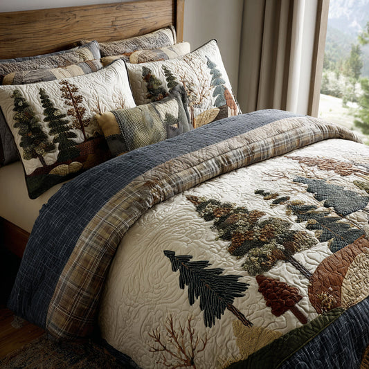 Forest Breeze 3-Piece Quilted Bedding Set NCU0DV8886