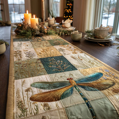 Forest Breeze Dragonfly Quilted Table Runner NCU0DV8715