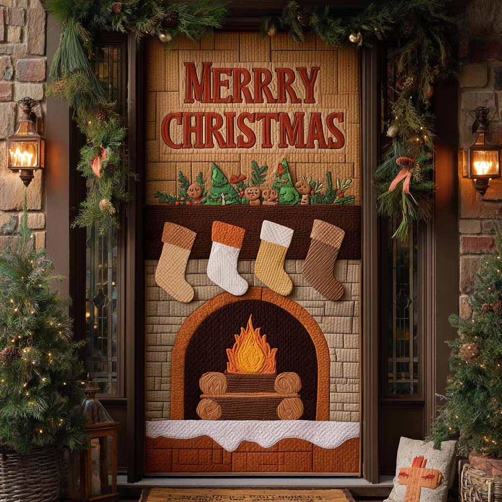 Forest Cabin Hearth Quilted Door Cover NCU0XD2016