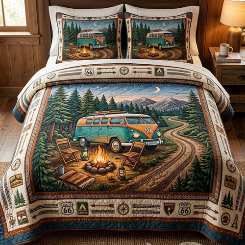 Forest Camp 3-Piece Quilted Bedding Set NCU0XD2812