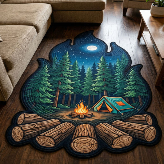 Forest Camp Glow Custom Shape Area Rug NCU0NT12604