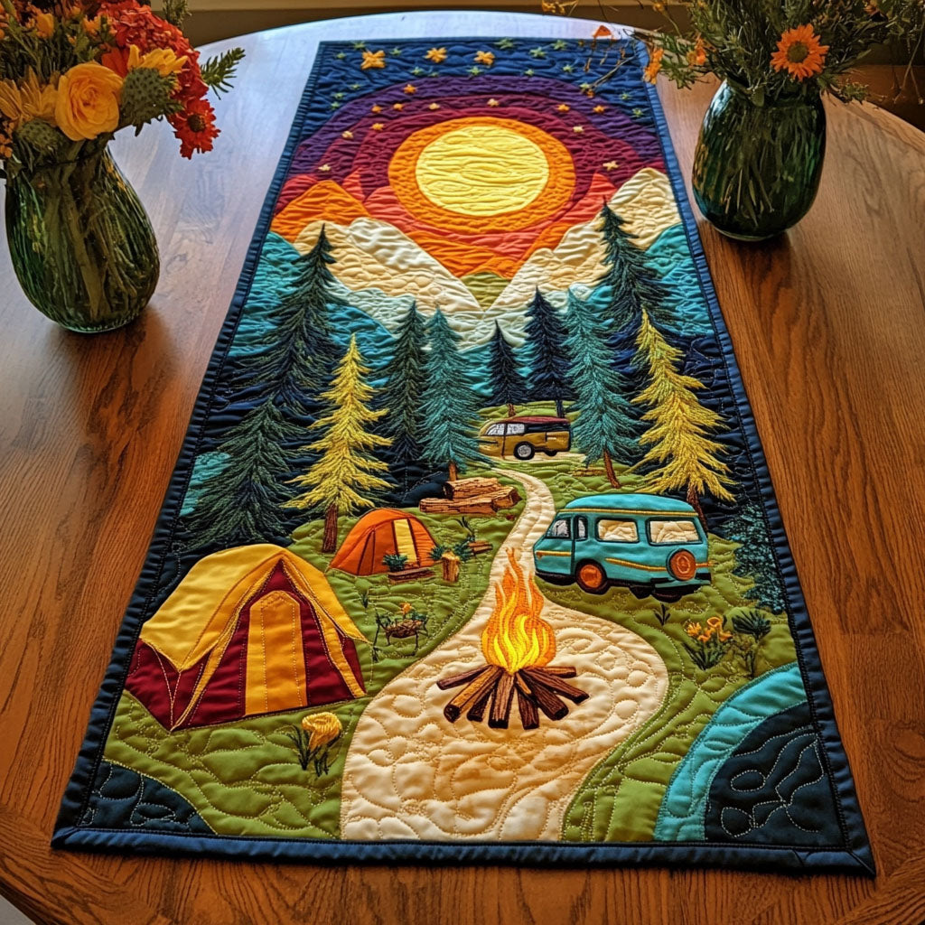 Forest Camp Trail Quilted Table Runner NCU0NT5088
