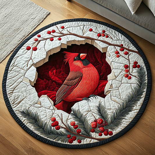 Forest Cardinal Quilted Round Mat NCU0DK9913