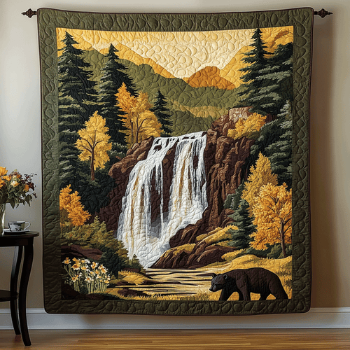 Forest Cascade Art Quilt Hanging NCU0TL984