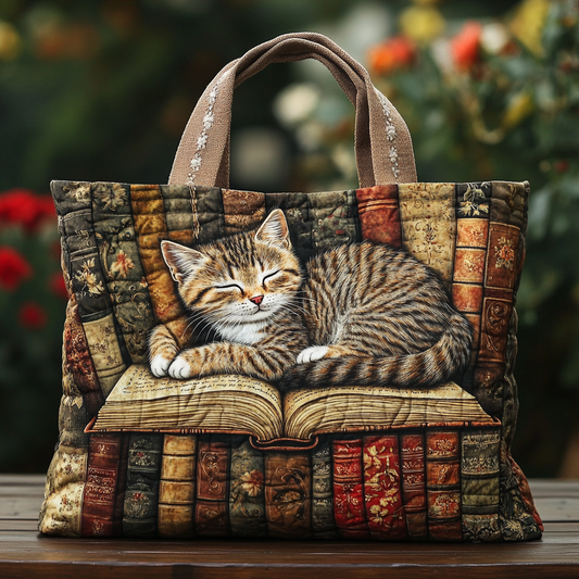 Forest Cat Quilted Tote Bag NCU0DK9388